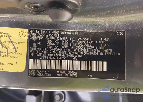 2006 Toyota Highlander Hybrid Limited V6 from USA, damaged, VIN JTEEW21AX60020624